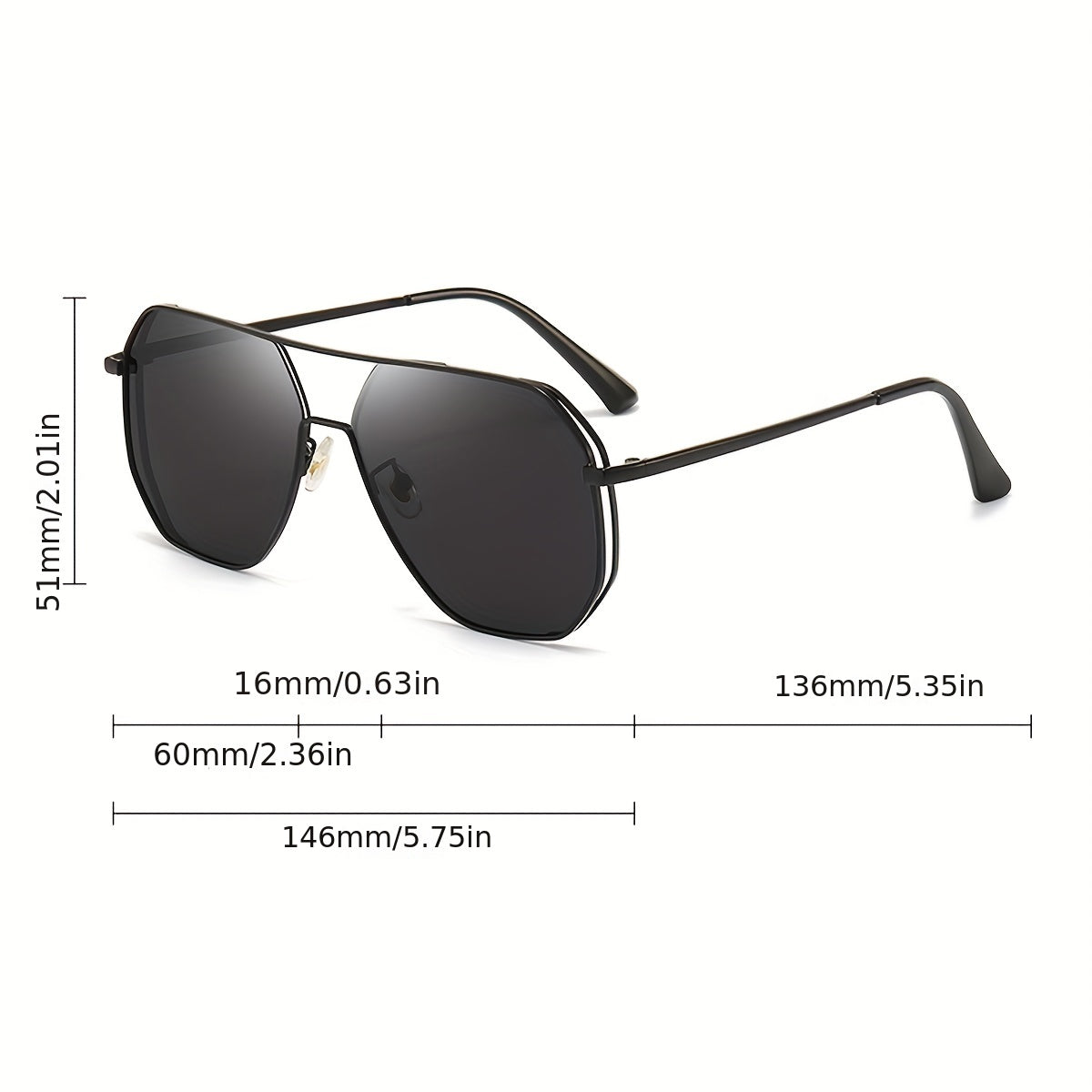 Men's Polarized Double Bridge Sunglasses UV400