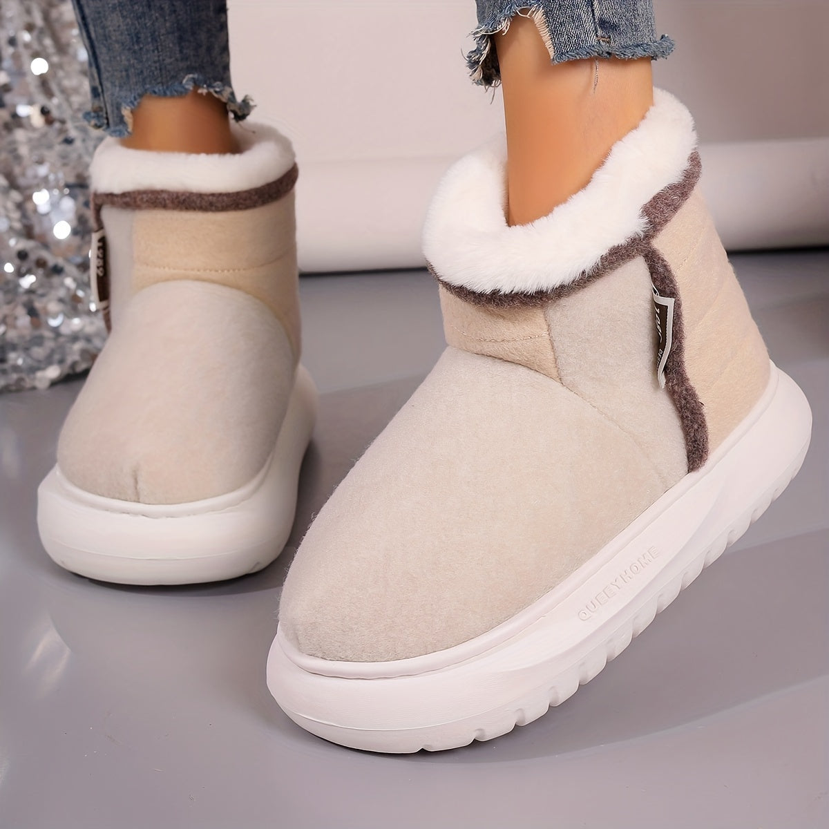 Women's Snow Boots Plus Velvet Warm Non-slip Thick Bottom Snow Boots