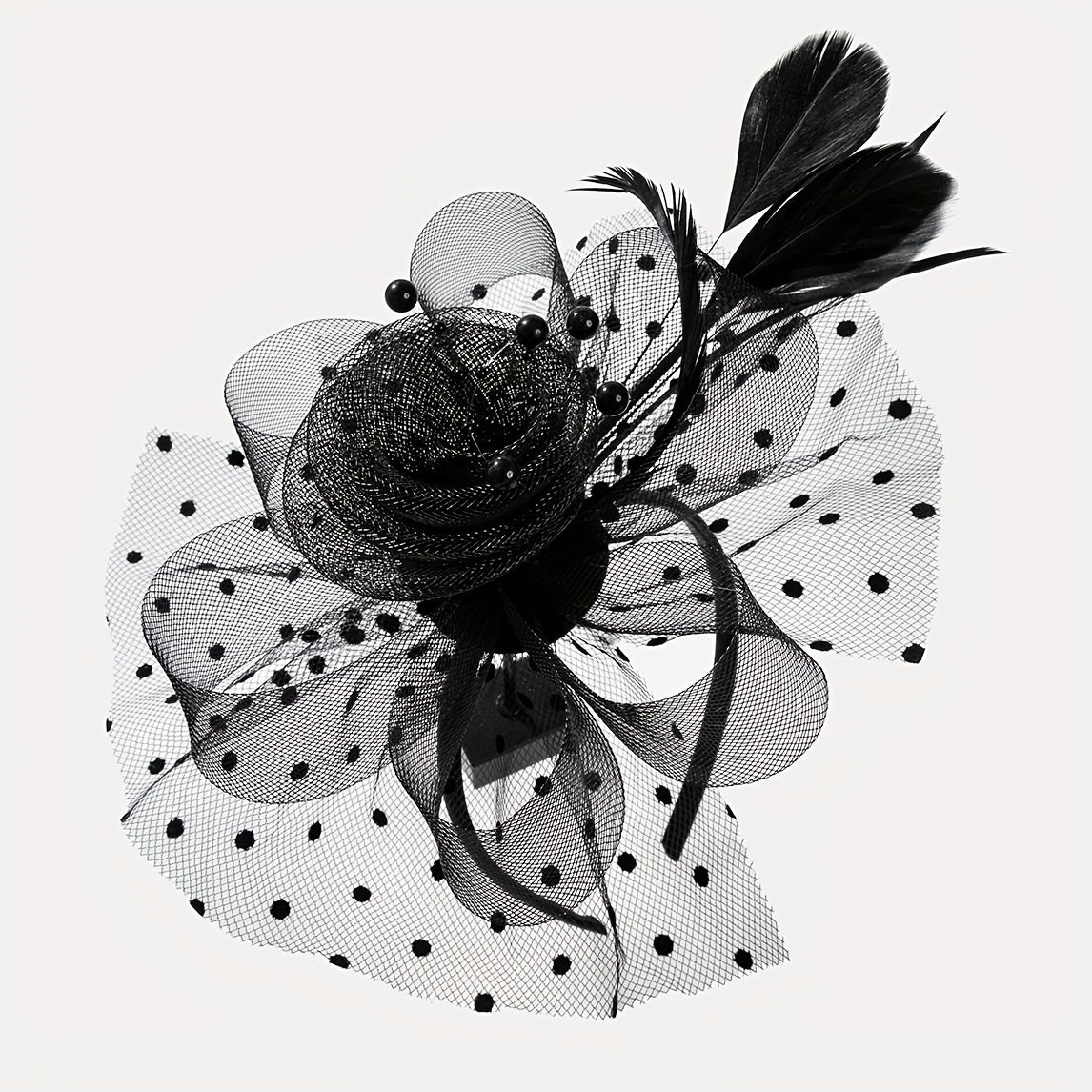 Women Flower Veil Mesh Feather Fascinator Tea Party Bridal Derbyhat