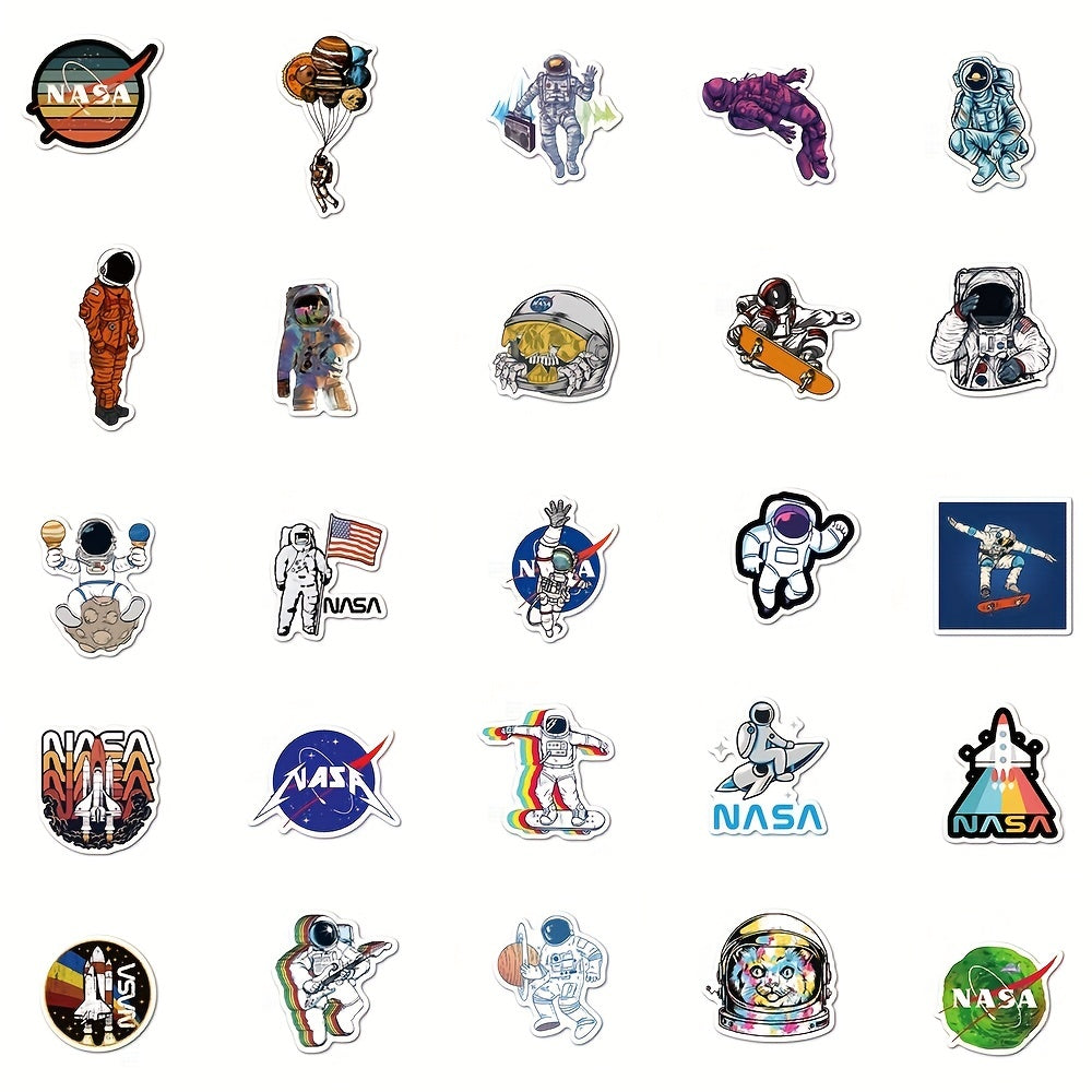 50pcs Space Astronaut Waterproof Vinyl Sticker for Teens