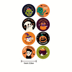 240pcs Halloween Sealing Stickers Roll Pumpkin Party Decorations
