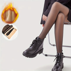 Plush Lined Tights Opaque High Waist Thermal Elastic Leggings