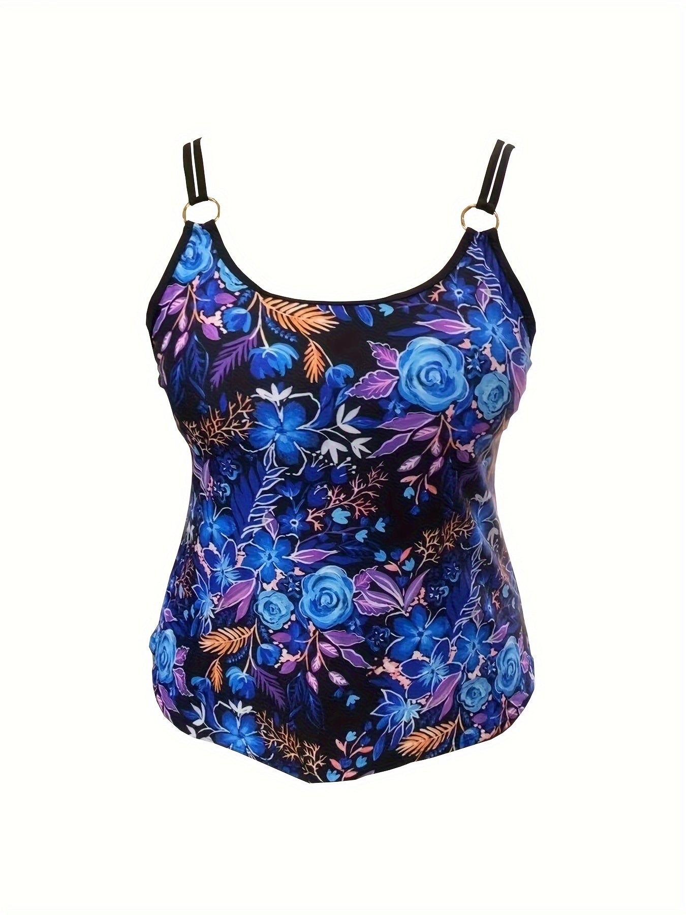 Floral Print Modest Tankini Set Plus Size