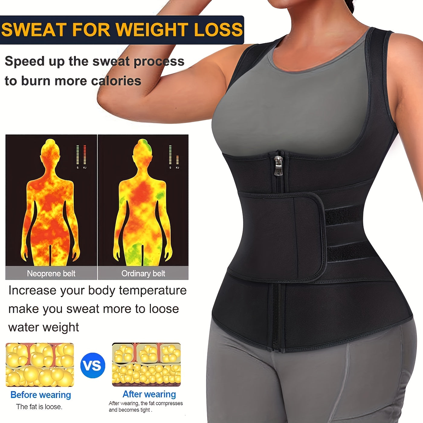 Neoprene Sauna Suit Waist Trainer for Women
