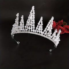 Baroque Faux Pearl Crown Birthday Crystal Crown Wedding Tiara