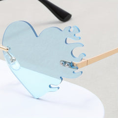 Y2K Melting Heart Sunglasses Rimless Beach Party UV400