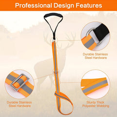 Adjustable Deer Drag Strap w/ Reflective Stripe & Strong Handle