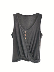 Sleeveless Button Decor Tank Top