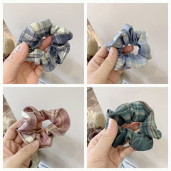 10pcs Plaid Hair Tie Elastic Ponytail Holder Hair Accessories For Women Girls