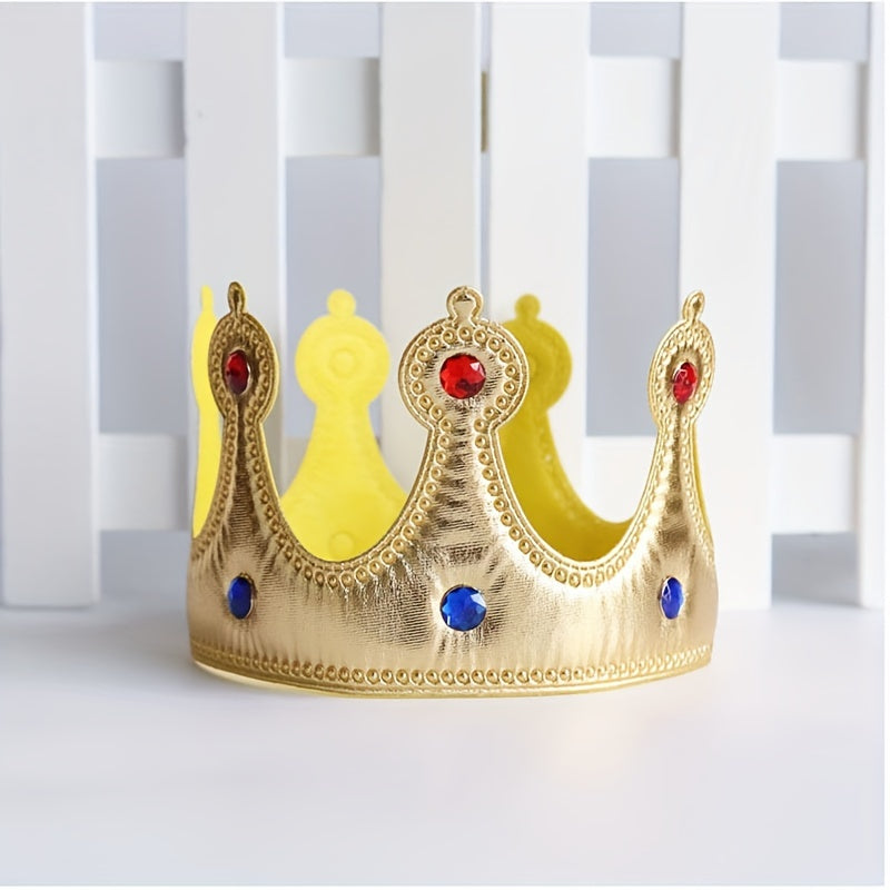 4pcs Golden King Crowns Party Masquerade Dress Up
