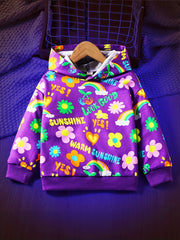 Girls Colorful Sunshine & Flowers Hoodie Sweatshirt