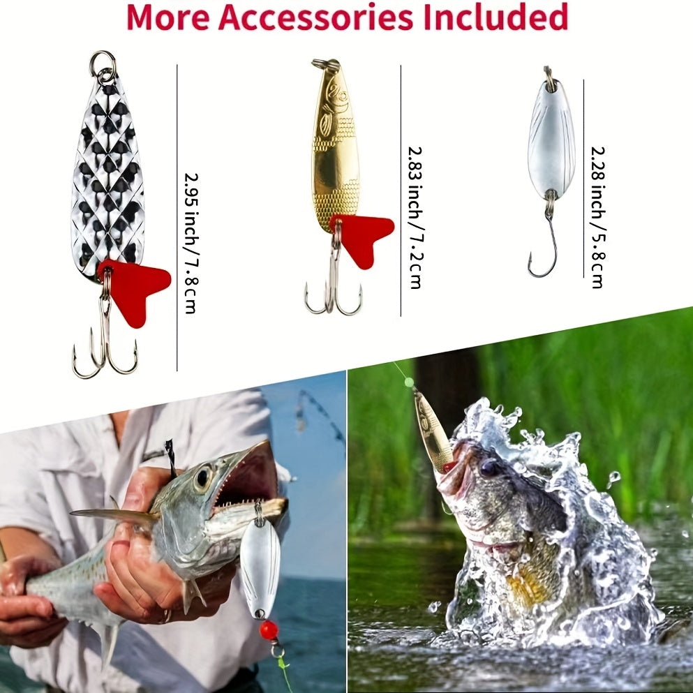 23pcs Fishing Lures Kit Tackle Box for Bass Trout Salmon Fishing Accessories