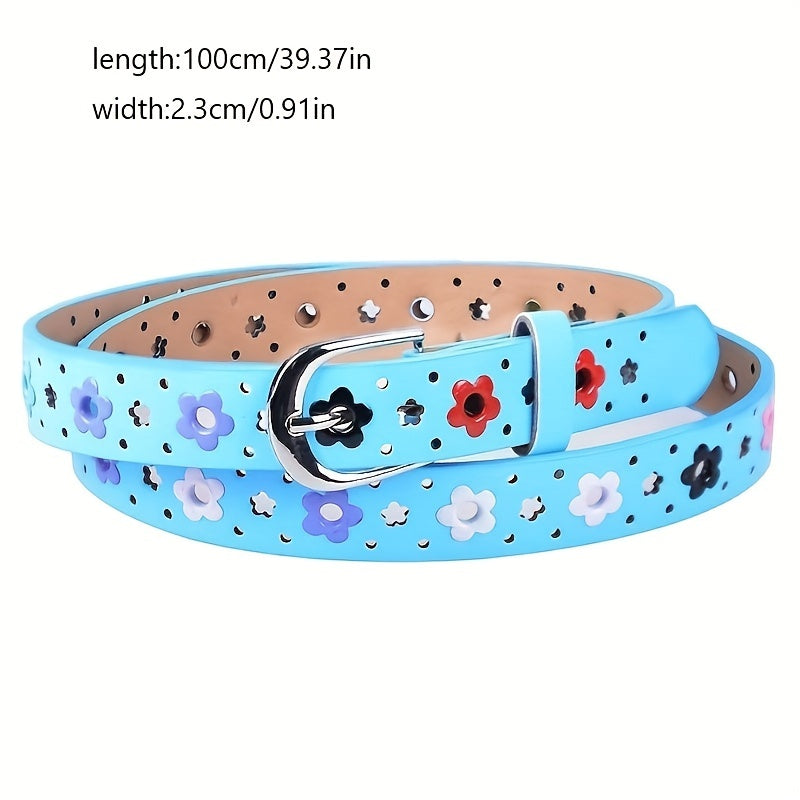 Floral Pattern Buckle Belt for Girls and Boys
