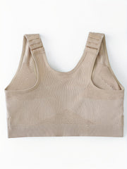 Wireless Sports Bra Front Buckle Comfy Push Up Anti Sagging Tank Bra