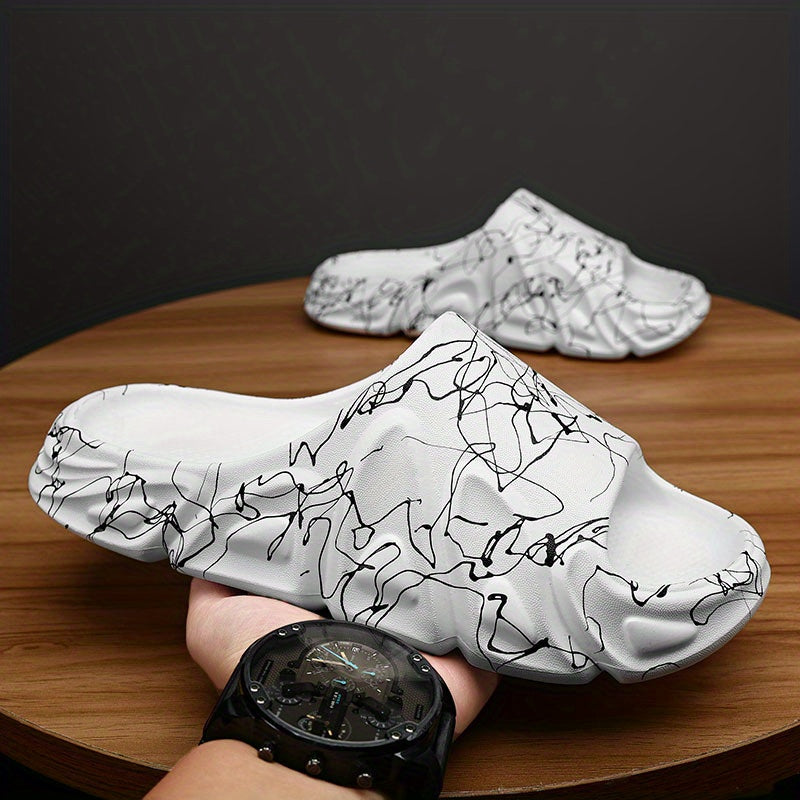Men's Lightweight Non Slip Slides for Indoor Outdoor Beach Summer