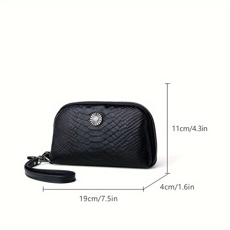 Women's High First Layer Cowhide Clutch Bag Stylish Wallet