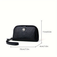 Women's High First Layer Cowhide Clutch Bag Stylish Wallet