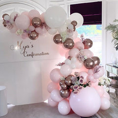 Pink Latex Rose Balloons Garland for Wedding Birthday Gender Reveal