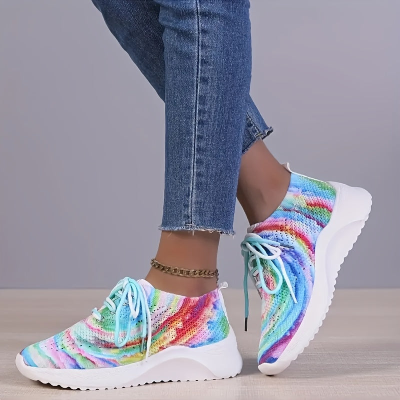 Women's Colorful Knit Sneakers Lightweight Running Shoes
