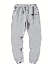 Chicago Letter Print Casual Joggers Men's Sweatpants