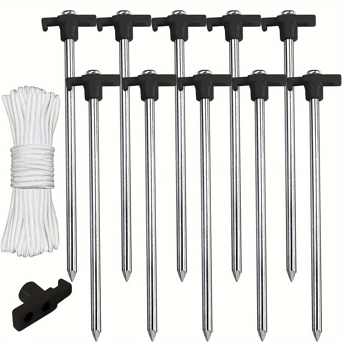 10pcs Stainless Steel Tent Stakes for Camping