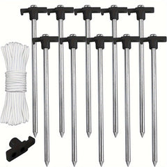 10pcs Stainless Steel Tent Stakes for Camping