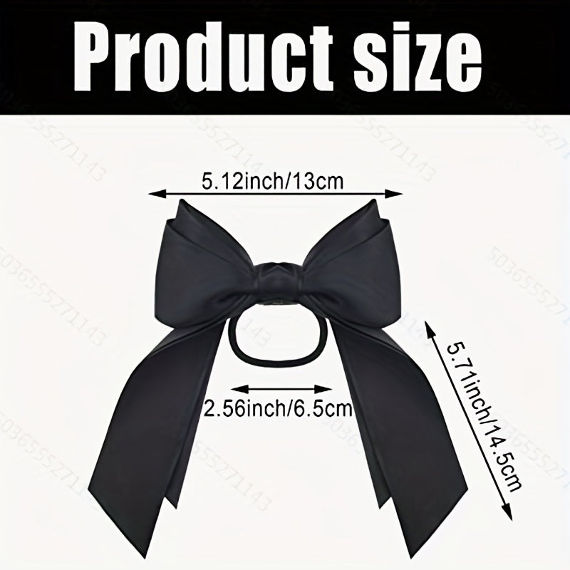6pcs Satin Bow Knot Hair Tie Elastic Band Ponytail Holder Hair Accessories