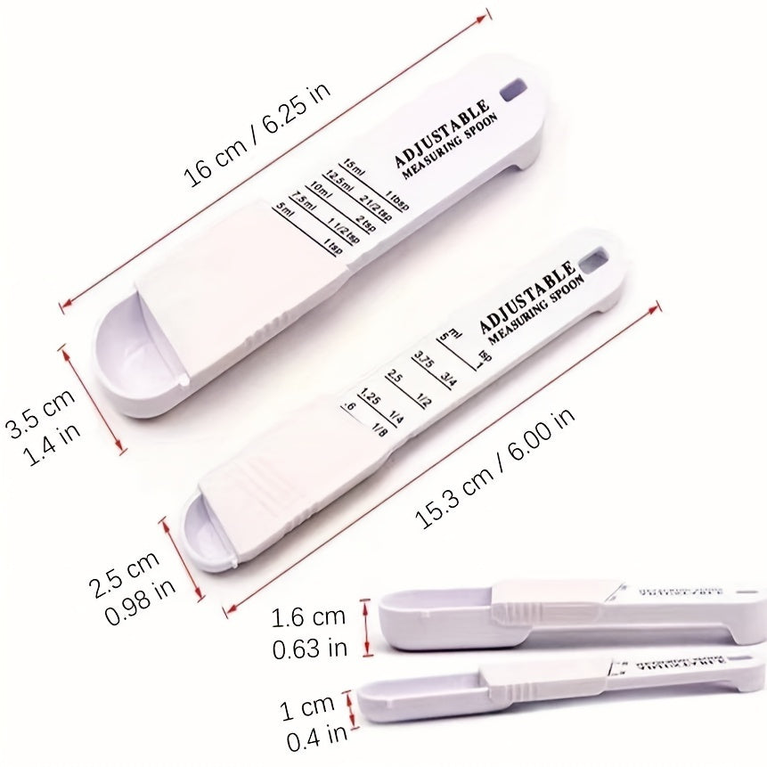 2pcs Adjustable Measuring Spoon Set for Baking and Cooking