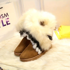 Stylish Women's Fleece Snow Boots Winter Warm Comfortable Anti Slip Medium Tube