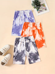 Girls' Tie Dye Print Sports Shorts Set