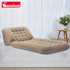 Inflatable Flocking Sofa Bed Mattress - Home/Outdoor Relaxing Airbed