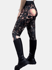 Skull Print Skinny Leggings Casual Stretchy Leggings Women's Clothing