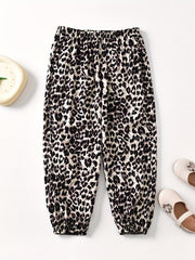 Girls Tiny Flowers Graphic Cotton Jogger Trousers Summer Kids Baggy Pants
