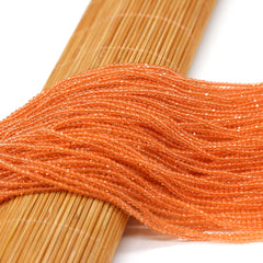 Orange Pointed Crystal Stone Beads - 16-inch Strand