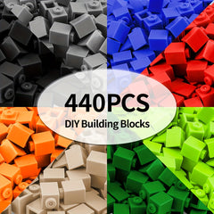 440pcs 1x1 High Brick Building Blocks Toy, Boys Girls DIY Construction Set