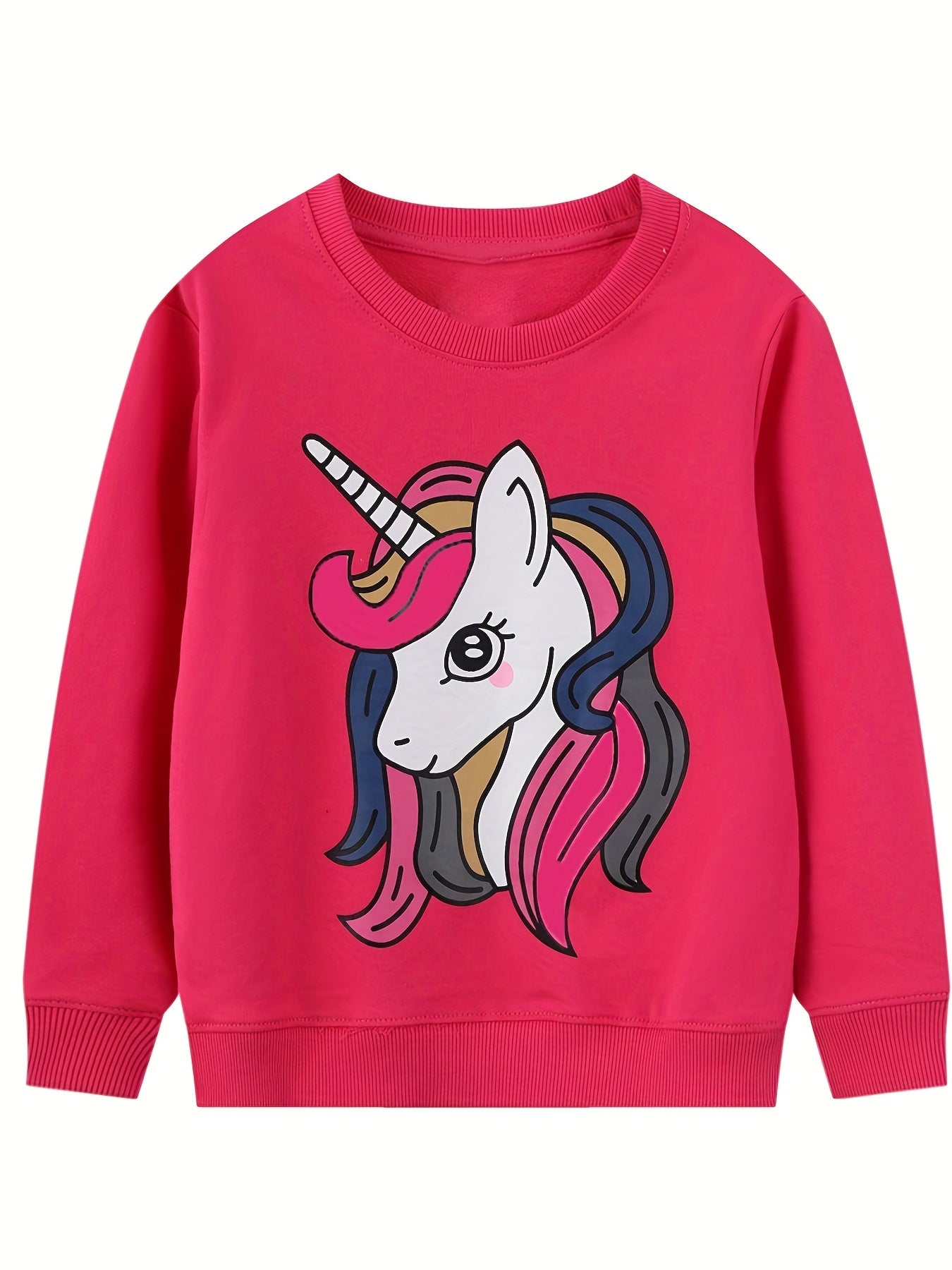 Girls Sweatshirt Unicorn Princess Graphic Long Sleeve Top