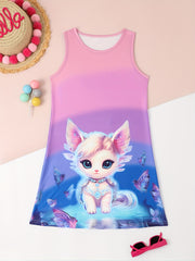Dreamy Kitty Fairy Sleeveless Dress Girls Summer Gift