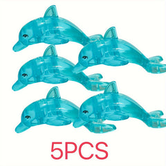 5pcs Mini Dolphin Building Blocks Translucent Marine Animal DIY Ocean Th