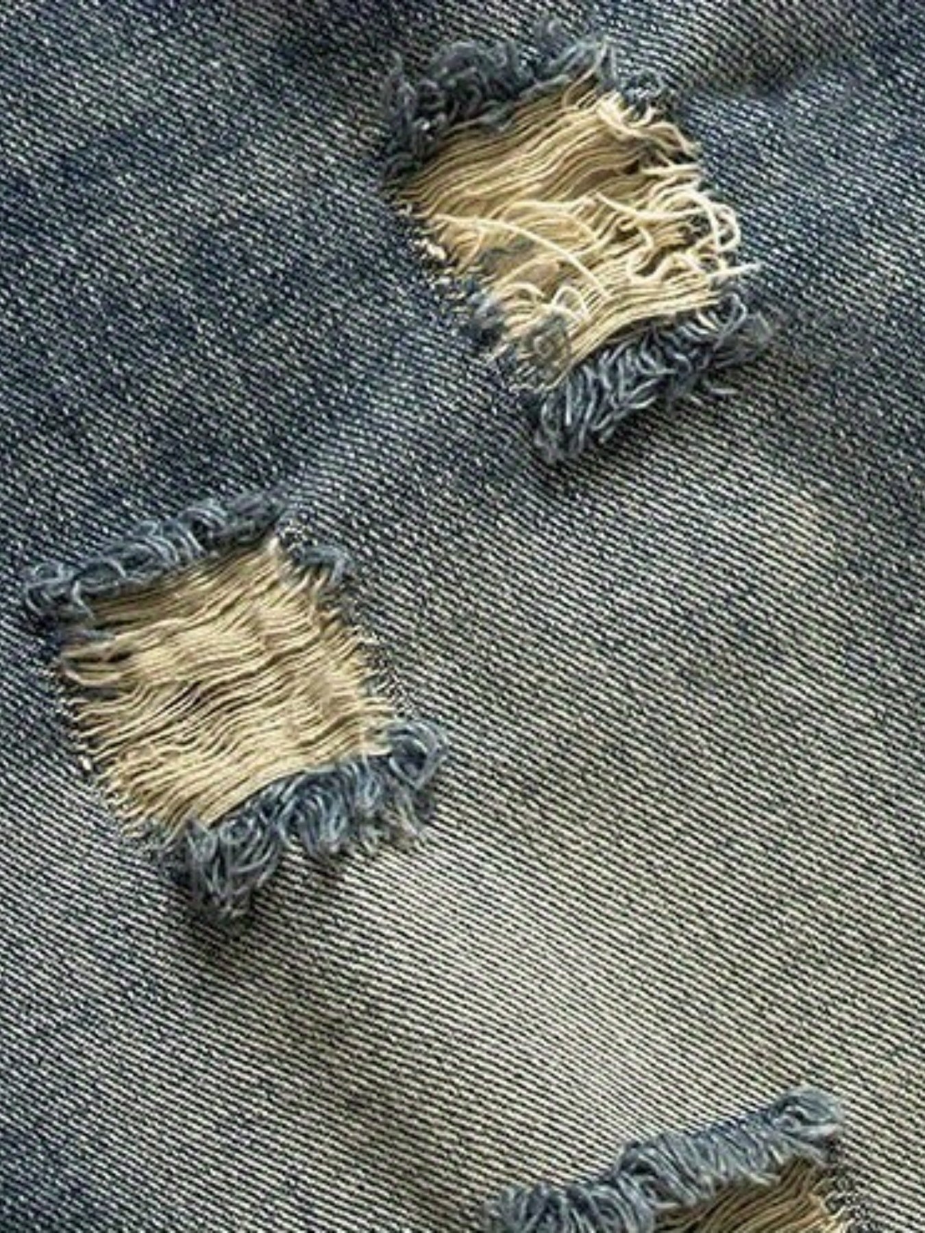 Men's Vintage Denim Shorts, Ripped, Washed for Summer