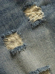 Men's Vintage Denim Shorts, Ripped, Washed for Summer
