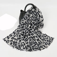 Leopard Print Short Tassel Scarf Warm Shawl