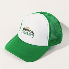 COLORADO Trucker Hat Green Baseball Cap Adjustable Mesh Sunshade Dad Hat