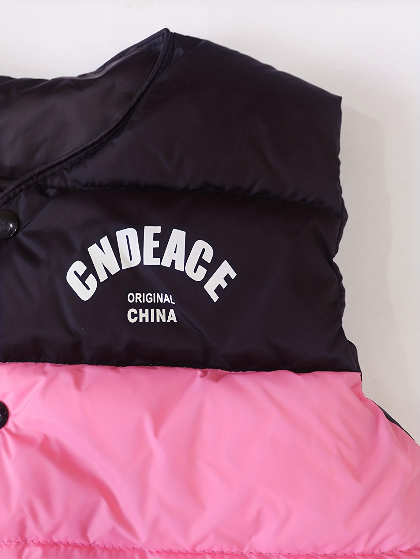 Splicing Button Front Sleeveless Jacket Unisex Kids