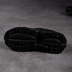 Faux Leather Chunky Sneakers Casual Dad Shoes