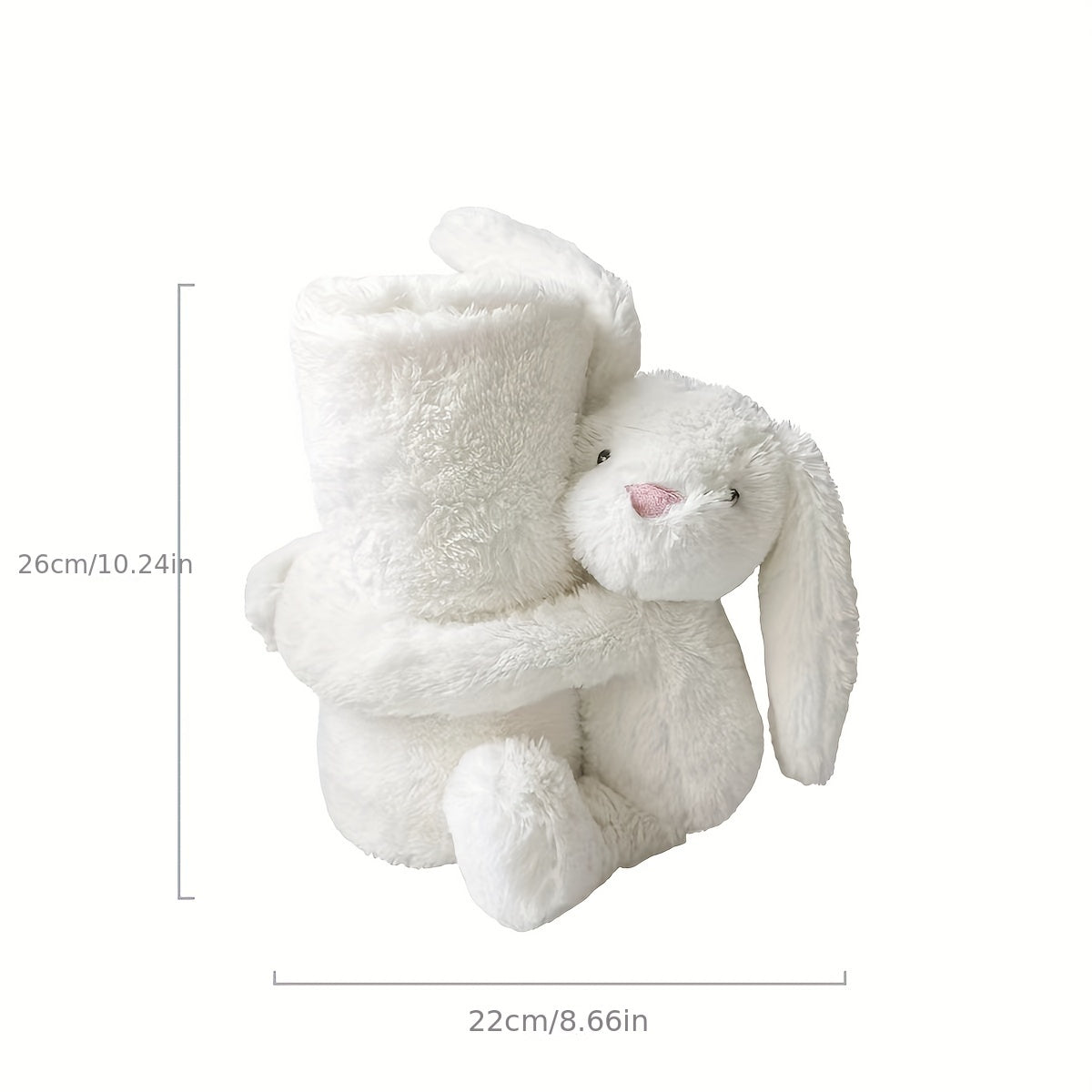 Fluffy Bunny Baby Stuffy Blanket Soother Office Bed Sofa Plane Blanket