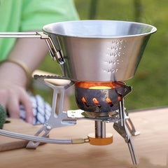 Stainless Steel Camping Bowl Set with Handle & Storage Bag