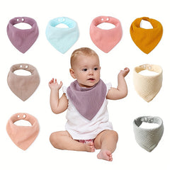 Soft Baby Bib Triangle Scarf Snap Closure Absorbent Feeding Bib