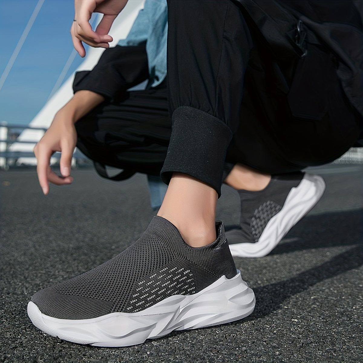 Men's Lightweight Slip on Athletic Shoes Breathable Walking Shoes