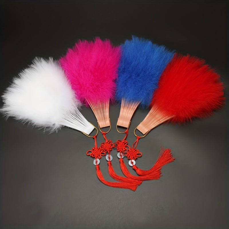 Fleece Faux Feather Fan Cheongsam Dance Goose Fur Plush Fan