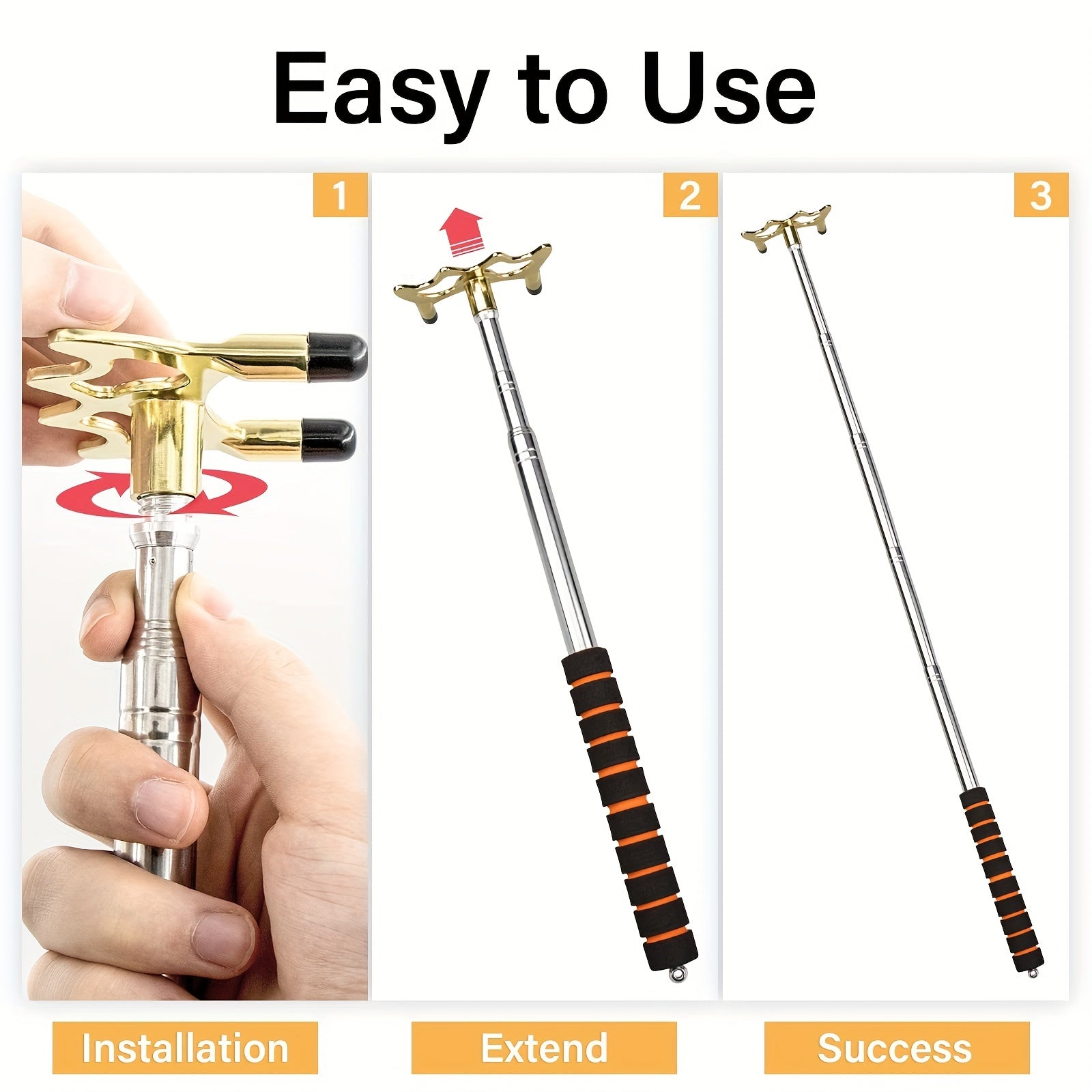 Retractable Snooker Bridge Cue with Brass Head
